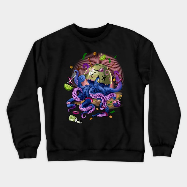 Colorful Octopus Illustration Crewneck Sweatshirt by ManyaArtShop 